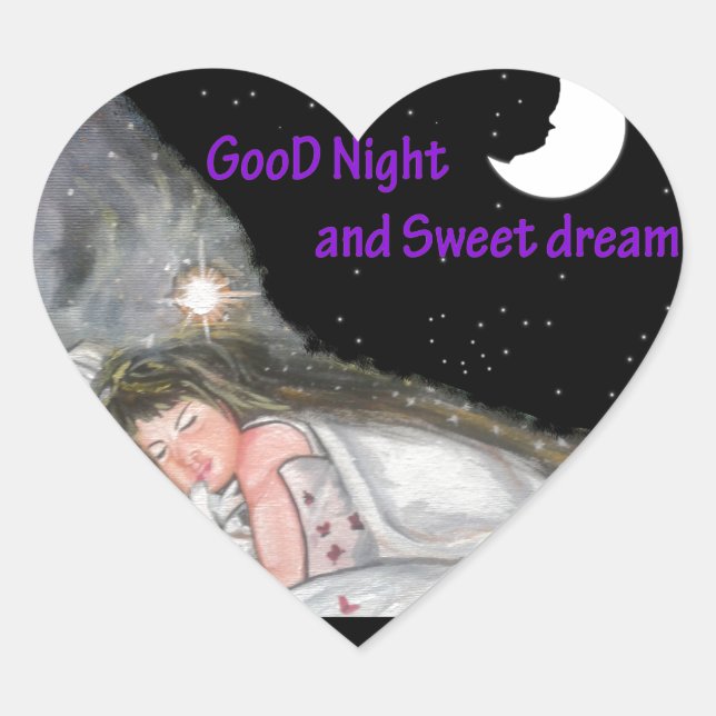 Good Night Heart Sticker (Front)
