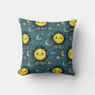 🌙⭐ Good Night Kids Sleepy Pattern Cosy Decor Gift Cushion
