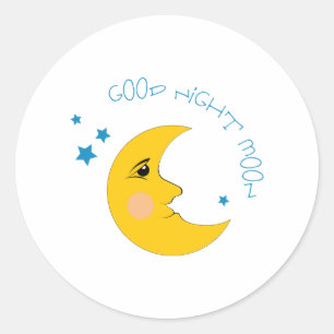 Good Night Moon Classic Round Sticker