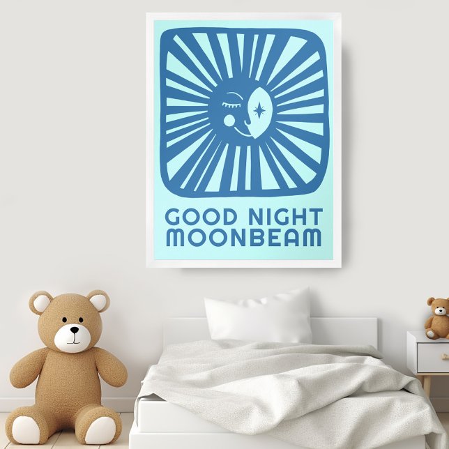 Good Night Moonbeam Cute Moon Nursery Room Art Poster (Good Night Moonbeam Cute Moon Nursery Room Art Poster
)