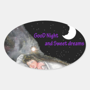 Good Night Oval Sticker