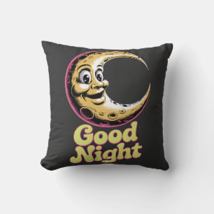 Good Night Retro Moon Cushion