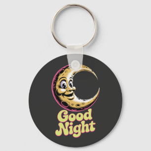 Good Night Retro Moon Key Ring