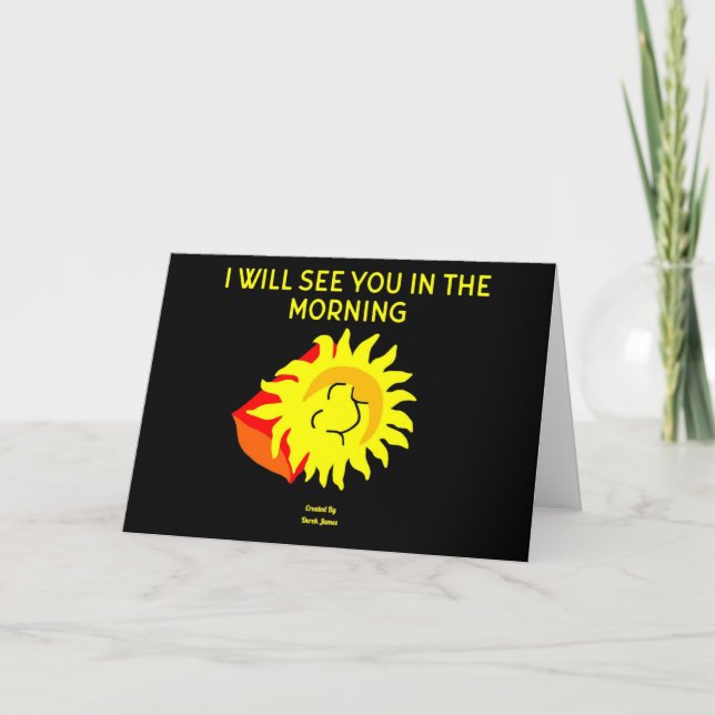 Good Night Sun Horizontal Greeting Card (Front)