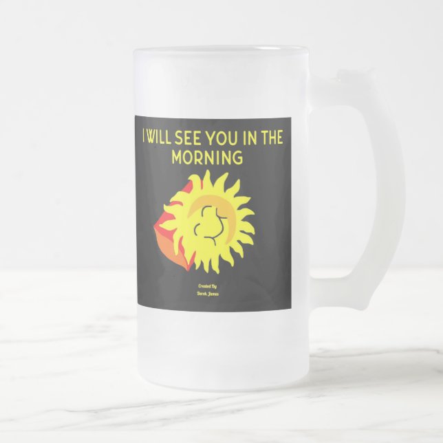 Good Night Sun Large Frosted Glass Mug (Right)