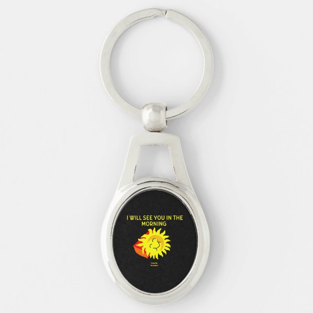 Good Night Sun Oval Keychain (Front)