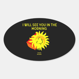 Good Night Sun Oval Sticker