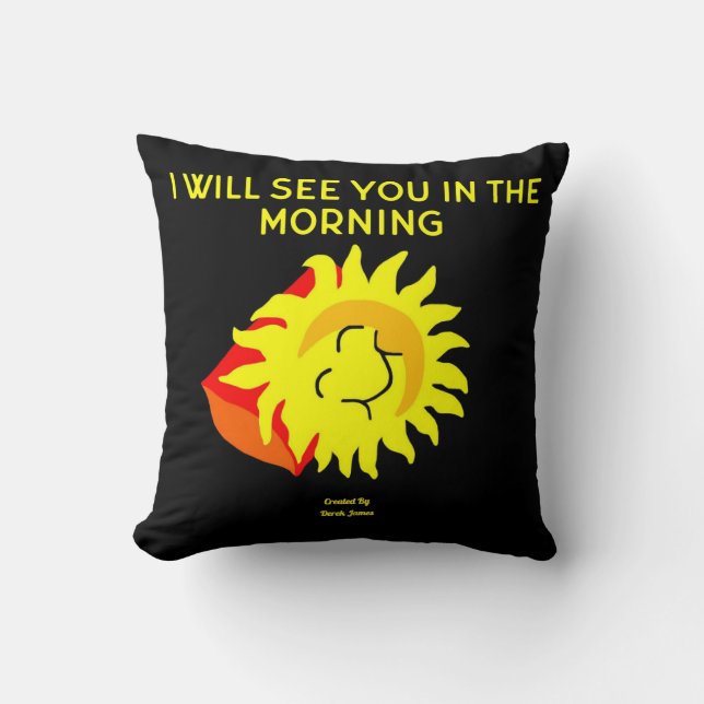 Good Night Sun Square Throw Pillow (Front)
