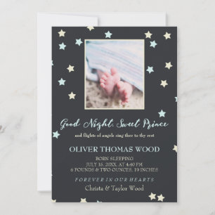 Good Night Sweet Prince Baby Memorial Announcement