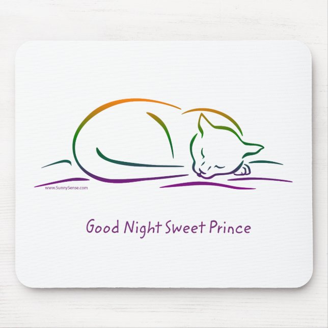 Good Night Sweet Prince (Cat) Mouse Mat (Front)