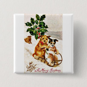 Good Old Christmas 15 Cm Square Badge