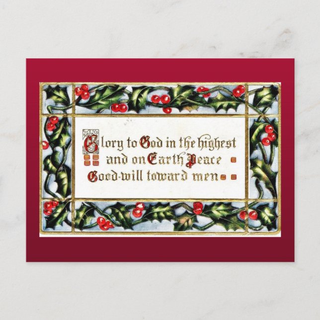 Good Old Christmas Holiday Postcard (Front)
