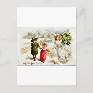 Good Old Christmas Holiday Postcard