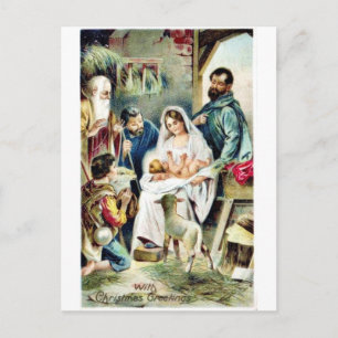 Good Old Christmas Holiday Postcard