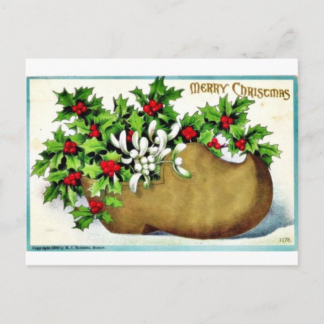 Good Old Christmas Holiday Postcard (Front)