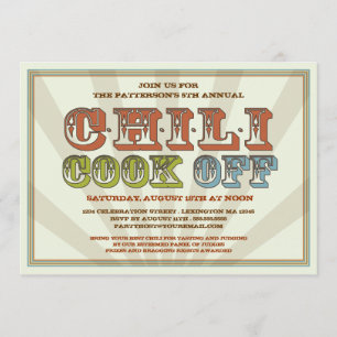 Good Old Fashioned Chilli Cook Off Party Invitatio Invitation