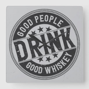 Good People Drink Square Wall Clock