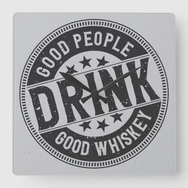 Good People Drink  Square Wall Clock (Front)