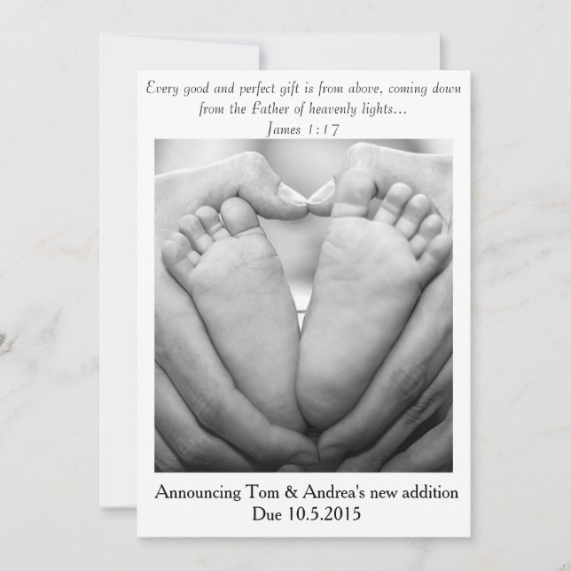 Good & Perfect Gift ~ Pregnancy Announcement (Front)