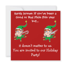 Good Pixie Bad Pixie Party invitation