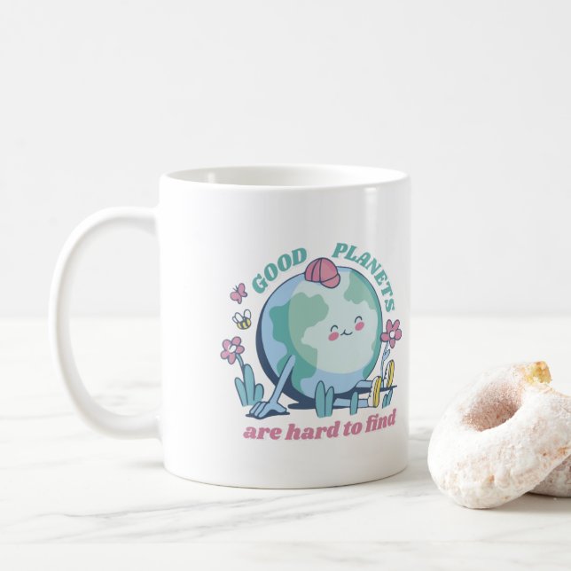 Good Planets Are Hard To Find Earth Day Mug (With Donut)