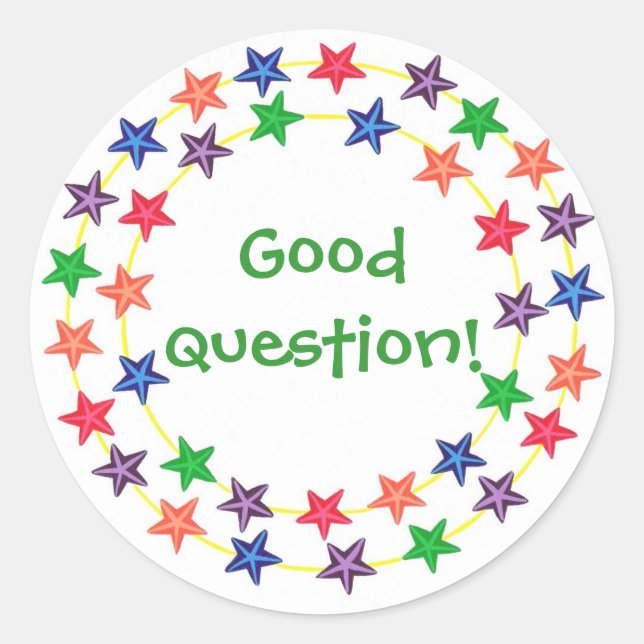 Good question, Circle of colourful stars stickers (Front)