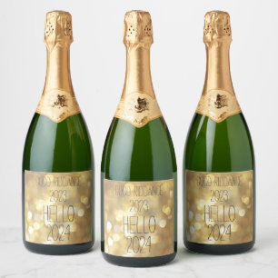 Good Riddance 2021, Hello 2022  Gold Glam New Year Sparkling Wine Label