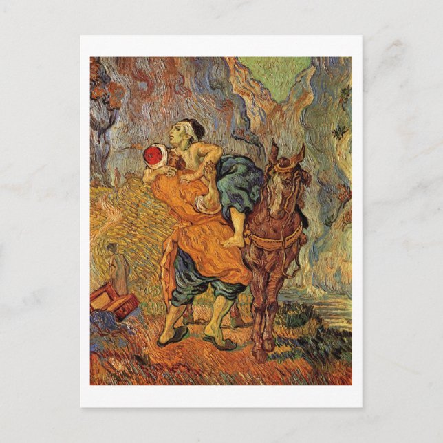 Good Samaritan (after Delacroix), Vincent van Gogh Postcard (Front)