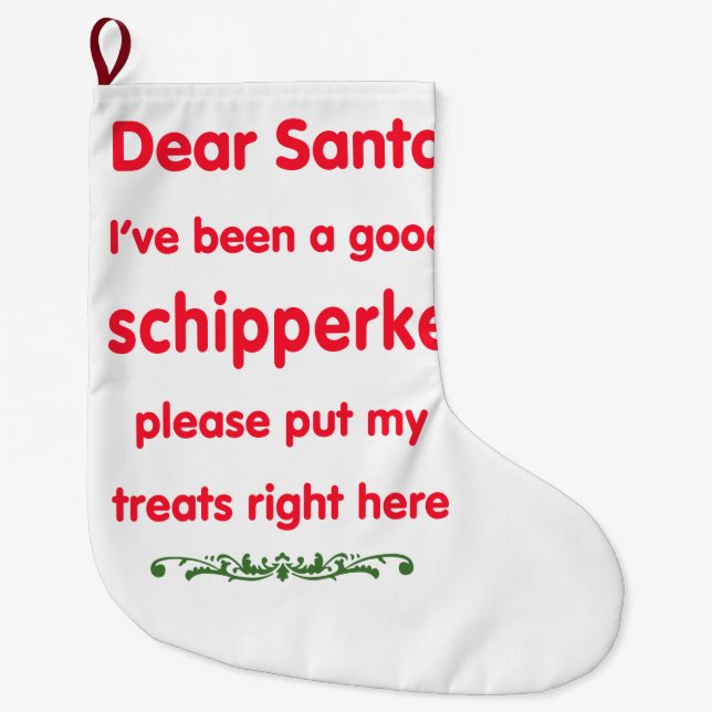 good schipperke large christmas stocking (Front)