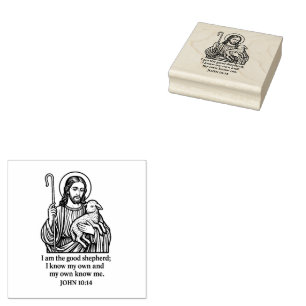 Good Shepherd Catholic Rubber Stamp – John 10:14