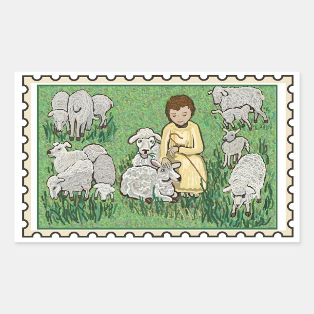 Good Shepherd Fake stamp  Rectangular Sticker (Front)