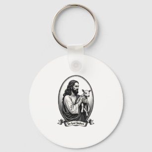 Good Shepherd Jesus Vintage Engraving Faith Shirt Key Ring