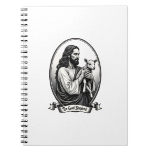 Good Shepherd Jesus Vintage Engraving Faith Shirt Notebook
