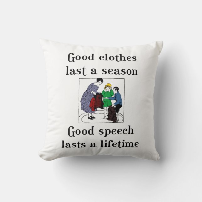 Good Speech Teacher Saying Throw Pillow (Front)