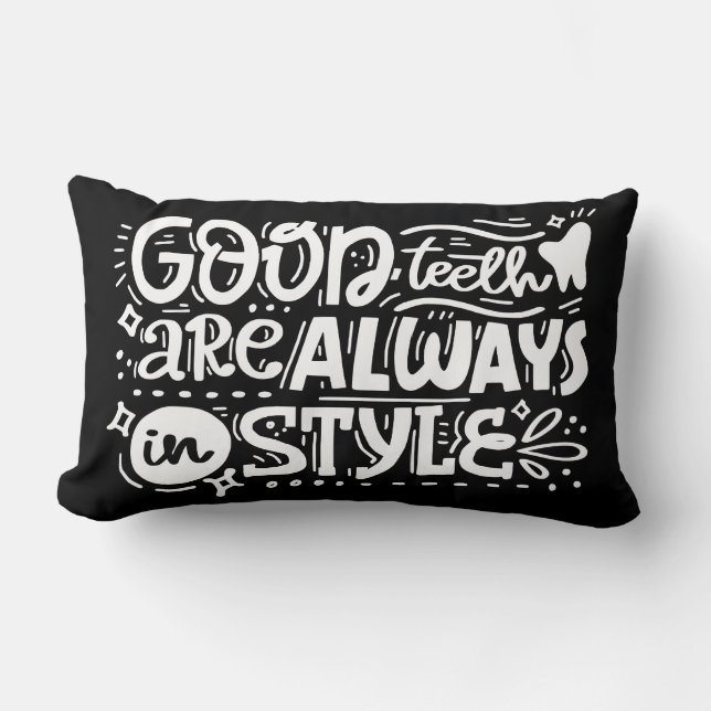Good Teeth Are Always In Style Lumbar Cushion (Front)