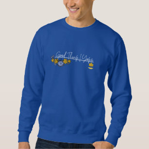 "Good Thing I Yoga" with Lotus Design in White Sweatshirt