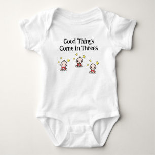 Good Things Come In Threes, Triplet Babies Gift, Baby Bodysuit