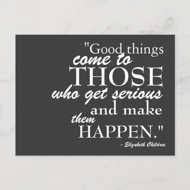 Good Things Come Motivational Postcard (Front)