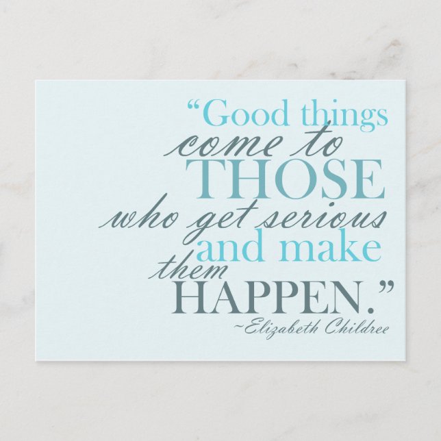 Good Things Come Motivational Postcard (Front)