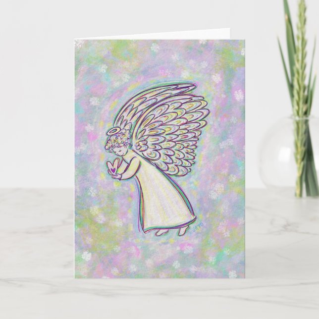 Good Things Guardian Angel Custom Greeting Cards (Front)