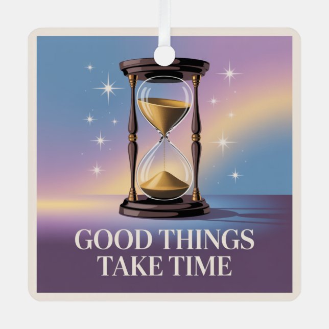 Good Things Take Time Metal Tree Decoration (Front)