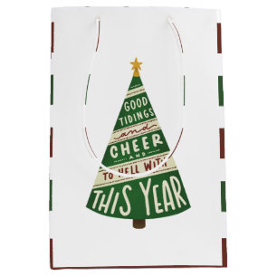 Good Tidings and Cheer and To Hell With This Year  Medium Gift Bag