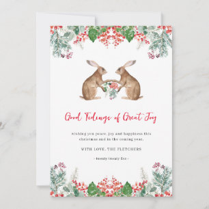 Good Tidings of Great Joy Winter Berries Christmas Holiday Card