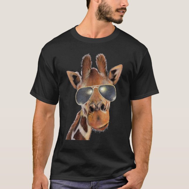 Good Time Giraffe Wearing Sunglasses T-Shirt (Front)