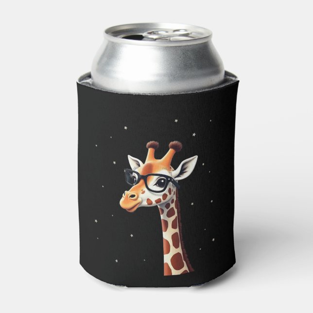 Good Time Hipster Giraffe T-Shirt Men's Women's Ch Can Cooler (Can Front)