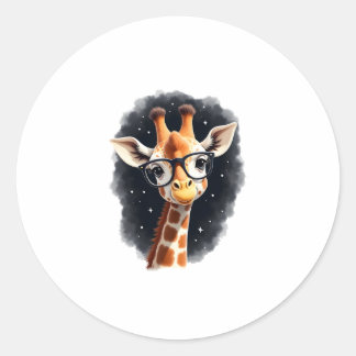 Good Time Hipster Giraffe T-Shirt Men's Women's Ch Classic Round Sticker