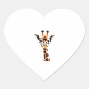 Good Time Hipster Giraffe T-Shirt Men's Women's Ch Heart Sticker