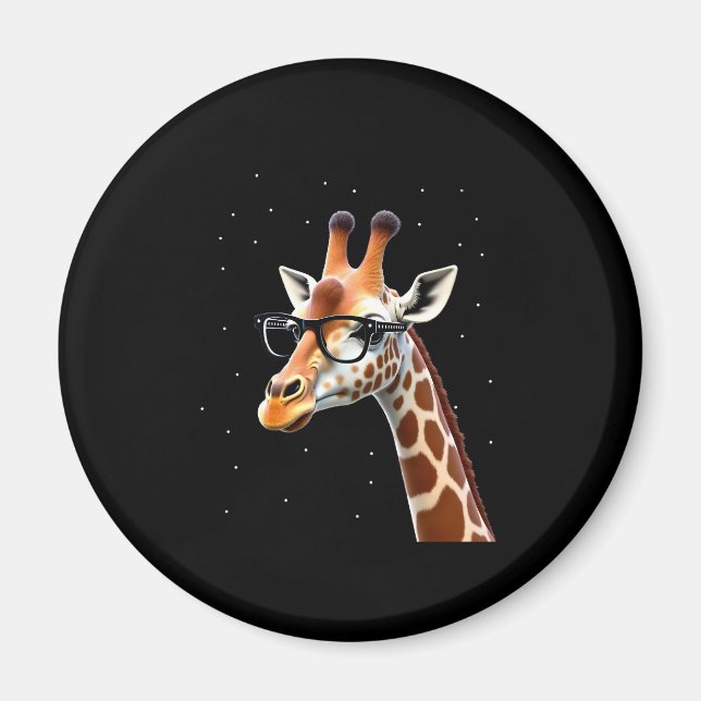Good Time Hipster Giraffe T-Shirt Men's Women's Ch Magnet (Front)