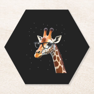 Good Time Hipster Giraffe T-Shirt Men's Women's Ch Paper Coaster