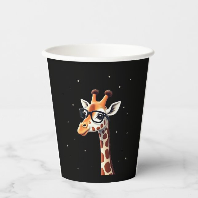Good Time Hipster Giraffe T-Shirt Men's Women's Ch Paper Cups (Front)